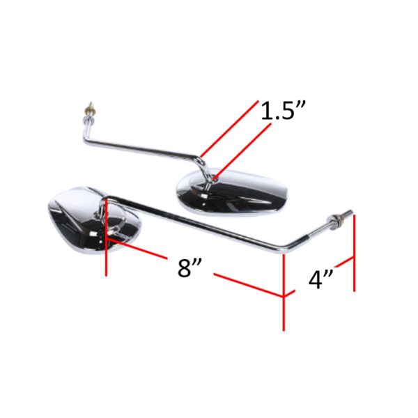 Prima Long Mirror Set (Chrome); Royal Alloy GT150, GP300S - Image 4
