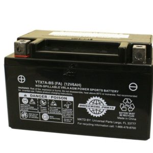 Universal Parts 12V 6AH Battery YTX7A-BS - Factory Activated