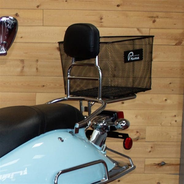 Prima Rear Rack with Backrest (Chrome); Lance Cali, Havana - Image 4