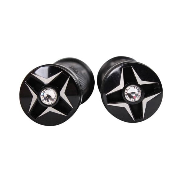 NCY Aluminum Rhinestone Grip Set (Black, 7/8"); Universal - Image 2