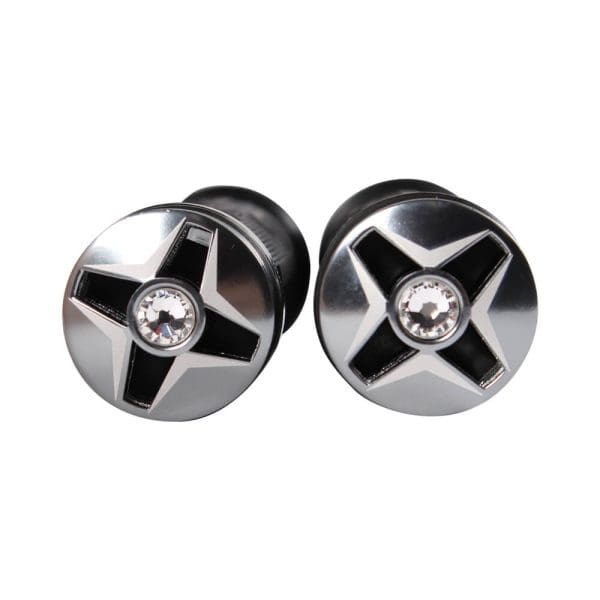 NCY Aluminum Rhinestone Grip Set (Grey, 7/8"); Universal - Image 2