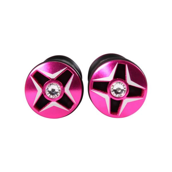 NCY Aluminum Rhinestone Grip Set (Pink, 7/8"): Universal - Image 2