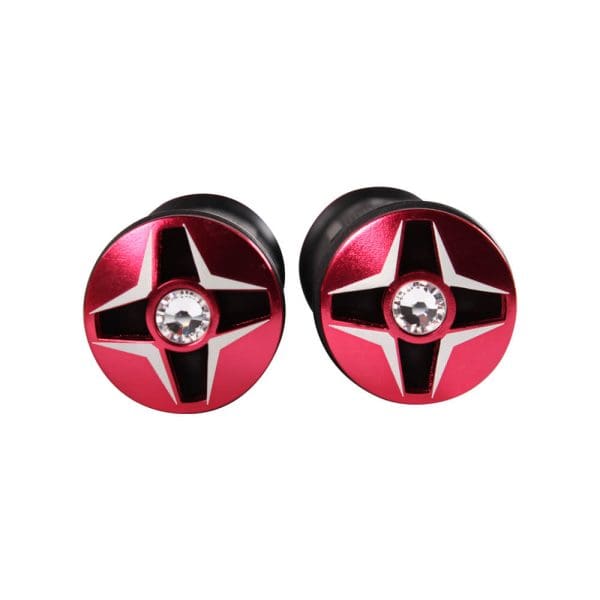 NCY Aluminum Rhinestone Grip Set (Red, 7/8"); Universal - Image 2