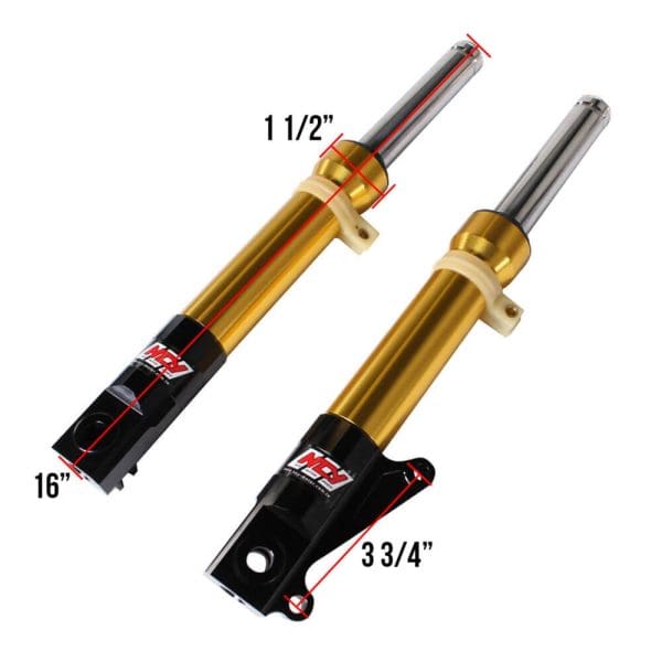 NCY Front Forks (DiscType, Gold); Honda Ruckus, Dio - Image 2