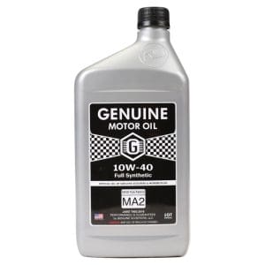 Genuine Motor Oil: 10W-40 JASO MA-2  Engine Oil; 1 Quart