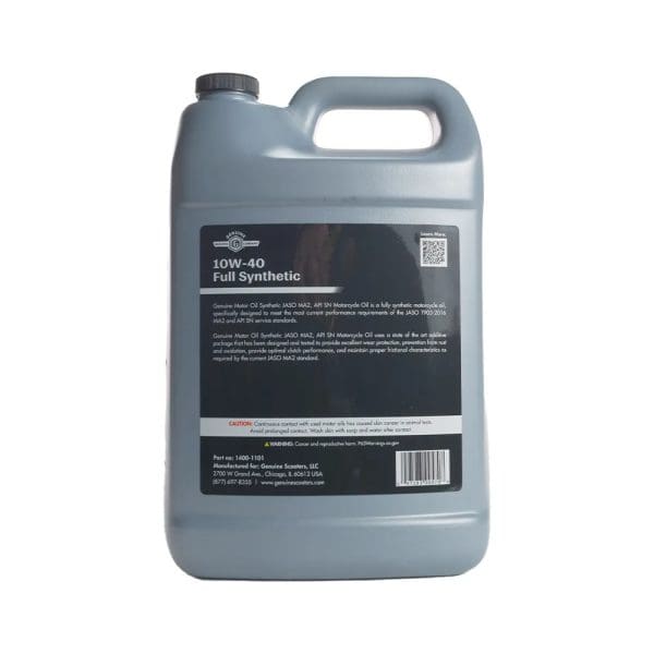 Genuine Motor Oil: 10W-40 JASO MA-2  Engine Oil; 1 Gallon - Image 2