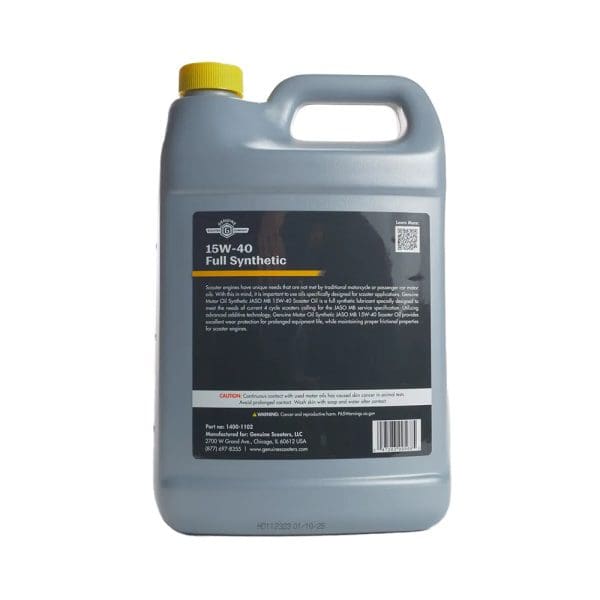 Genuine Motor Oil: 15W-40  JASO MB Engine Oil; 1 Gallon - Image 2