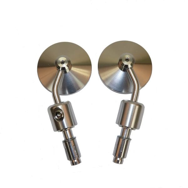 Universal Parts 7/8" Bar End Mirrors - Silver - Image 2