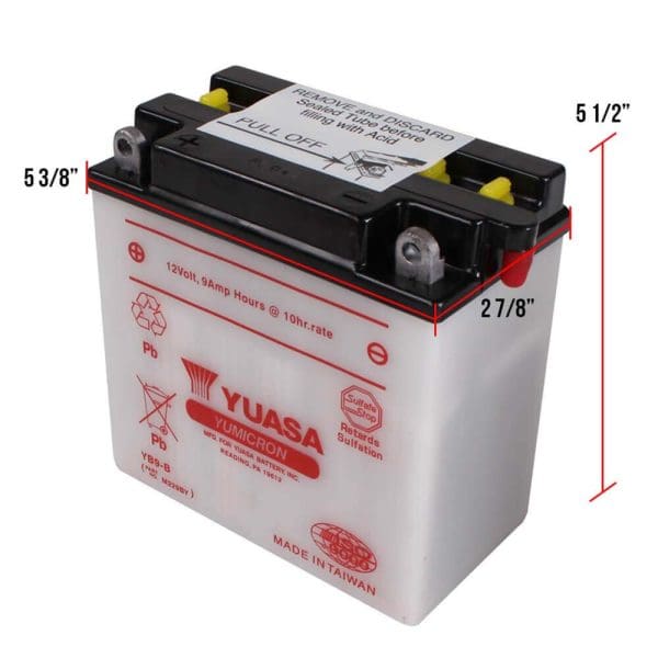 Yuasa, Battery (YB9-B); PX Electric Start, ET4, Stella, etc. - Image 4