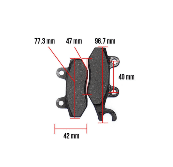Brake Pads  (96.7 x 42 x 9 / 77.3 x 42 x 9) ; Kymco - Image 2