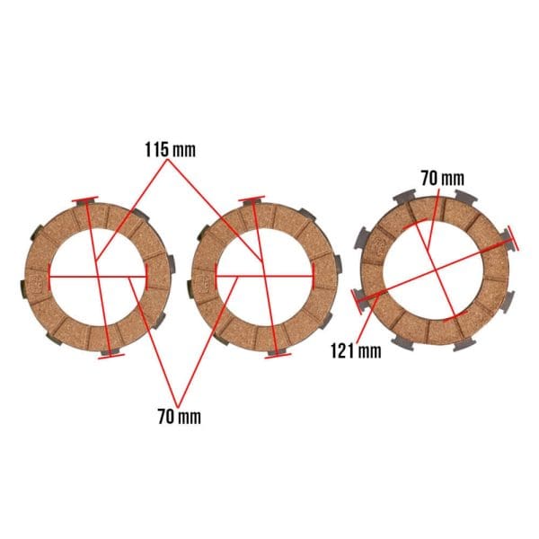 Clutch Cork Plates (Set of 3); VSX, VLX, VSE, VSD, VSB - Image 2