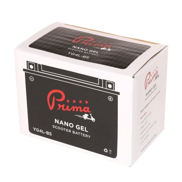 Prima Gel Battery (12V YG4L-BS); Genuine 50cc, Vespa ET2 - Image 3