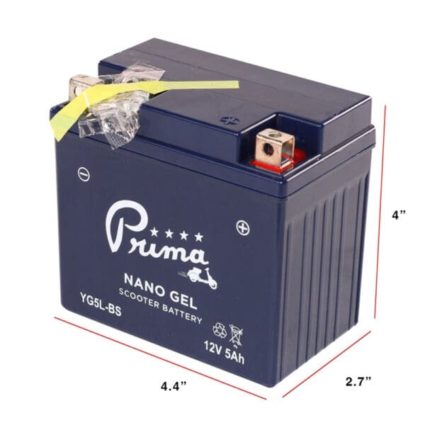 Prima Gel Battery (12V YG5L-BS); Kymco Agility, Yamaha Zuma - Image 4