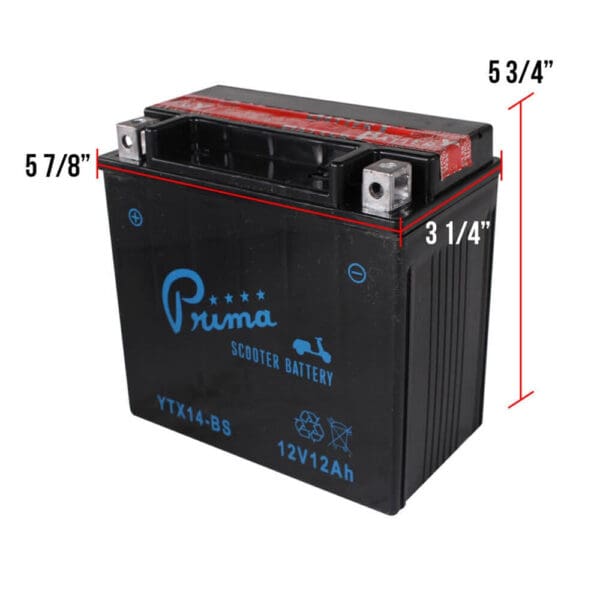 Universal Parts 12V 12AH Battery YTX14-BS - Image 4