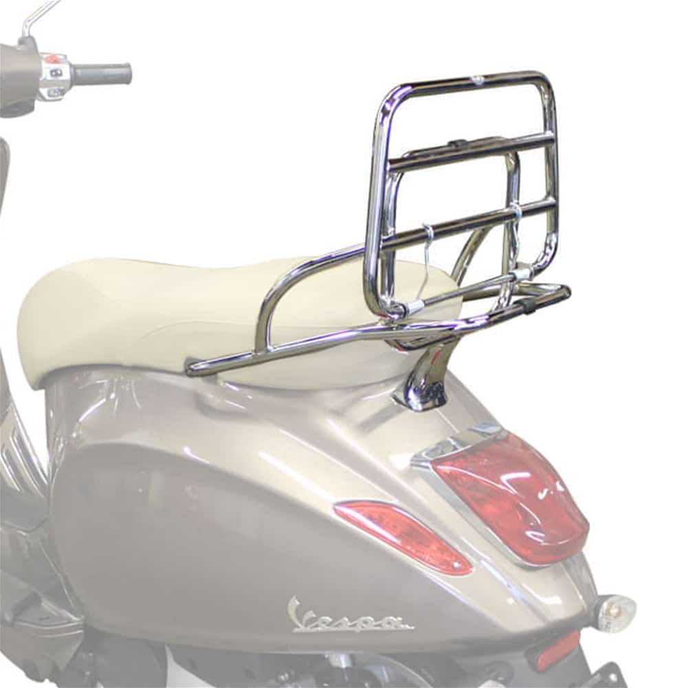 Cuppini Folding Rear Rack; Chrome - Vespa Primavera, Sprint