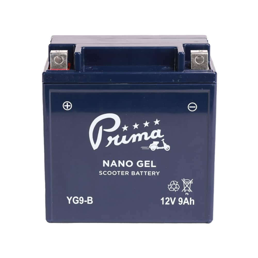 Prima YG9-B Gel Battery: YTX7A-BS / YT9B-BS Compatible