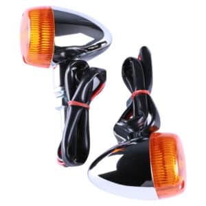 Turn Signal Pair (Chrome, Bullet, Amber Lens); G400C