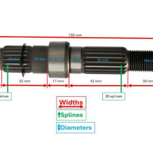 Blue Line Rear Axle, Output Shaft, Final Drive Shaft; 139QMB