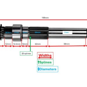 ZNEN Rear Axle Output Shaft, Final Drive Shaft - Long 139QMB