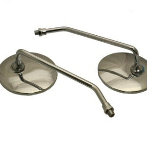 Scooter Round Chrome Mirror Set - 8mm or 10mm
