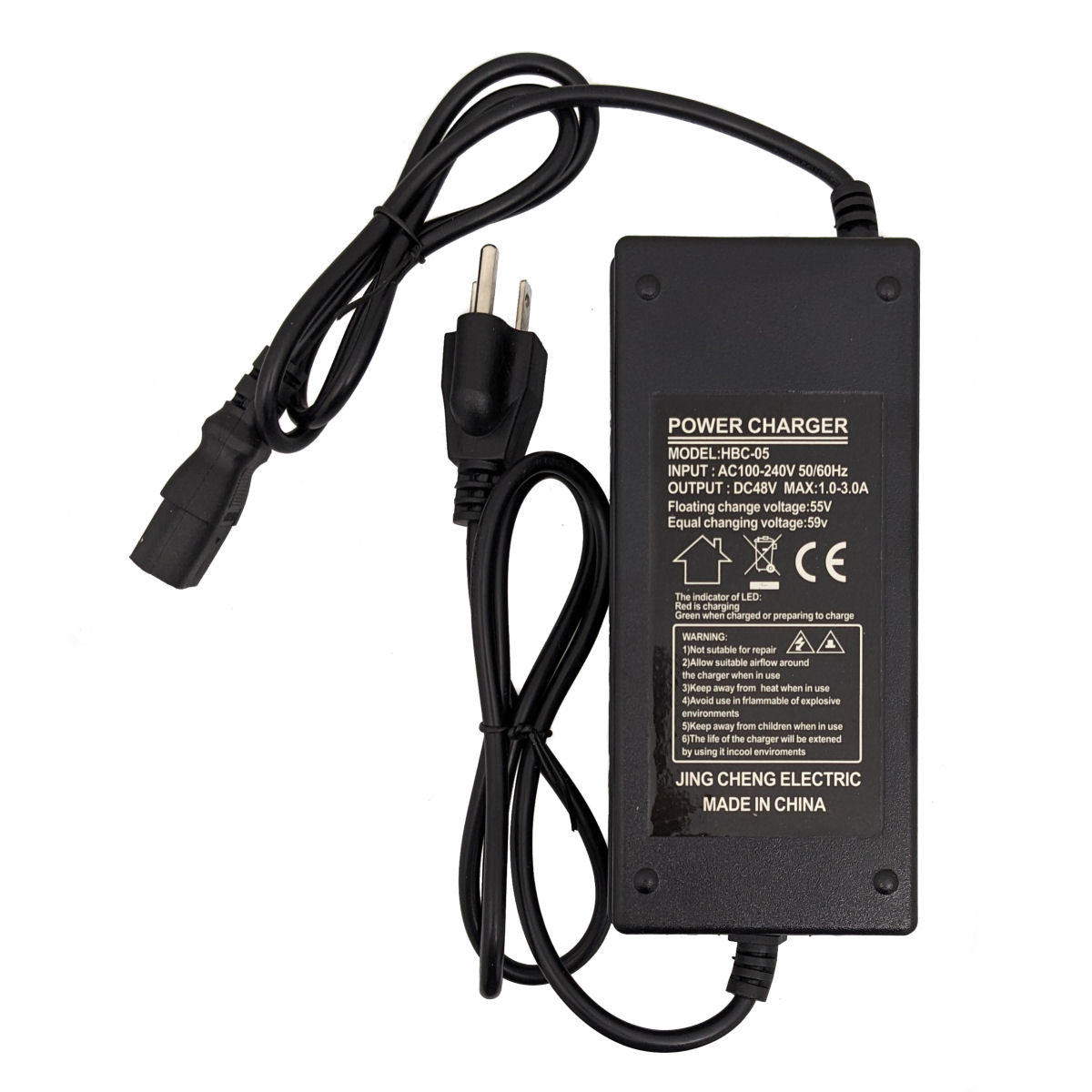 Universal Parts 48v, 3amp Charger - 3 Port L,N,E Plug
