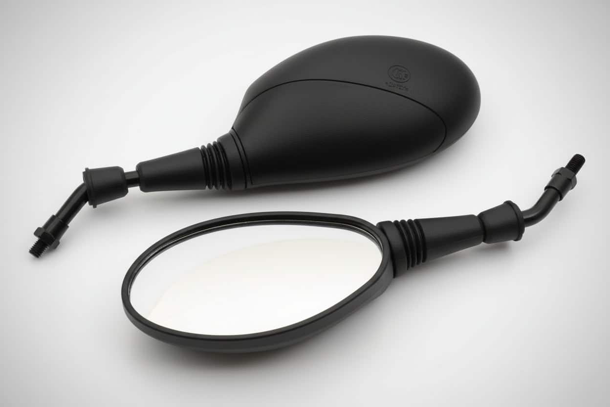 Universal Parts Scooter Mirror Set Black,Teardrop, Reverse