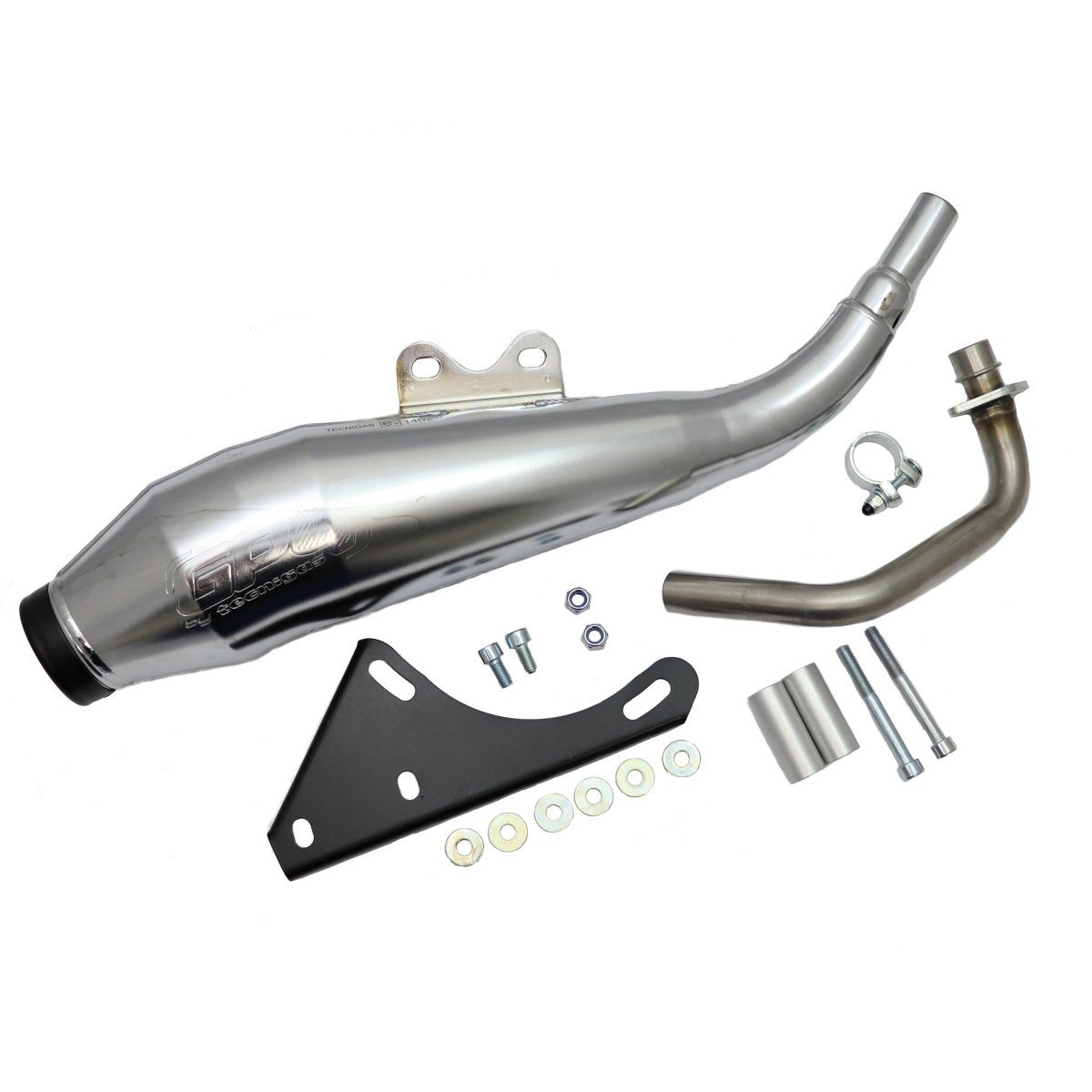 Tecnigas GP4 Nickel Exhaust - Piaggio & Vespa 50cc 4T (2V)