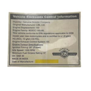 Decal, Emissions; Stella 2007 +