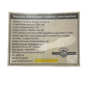 Decal, Emissions; Stella 2007 +