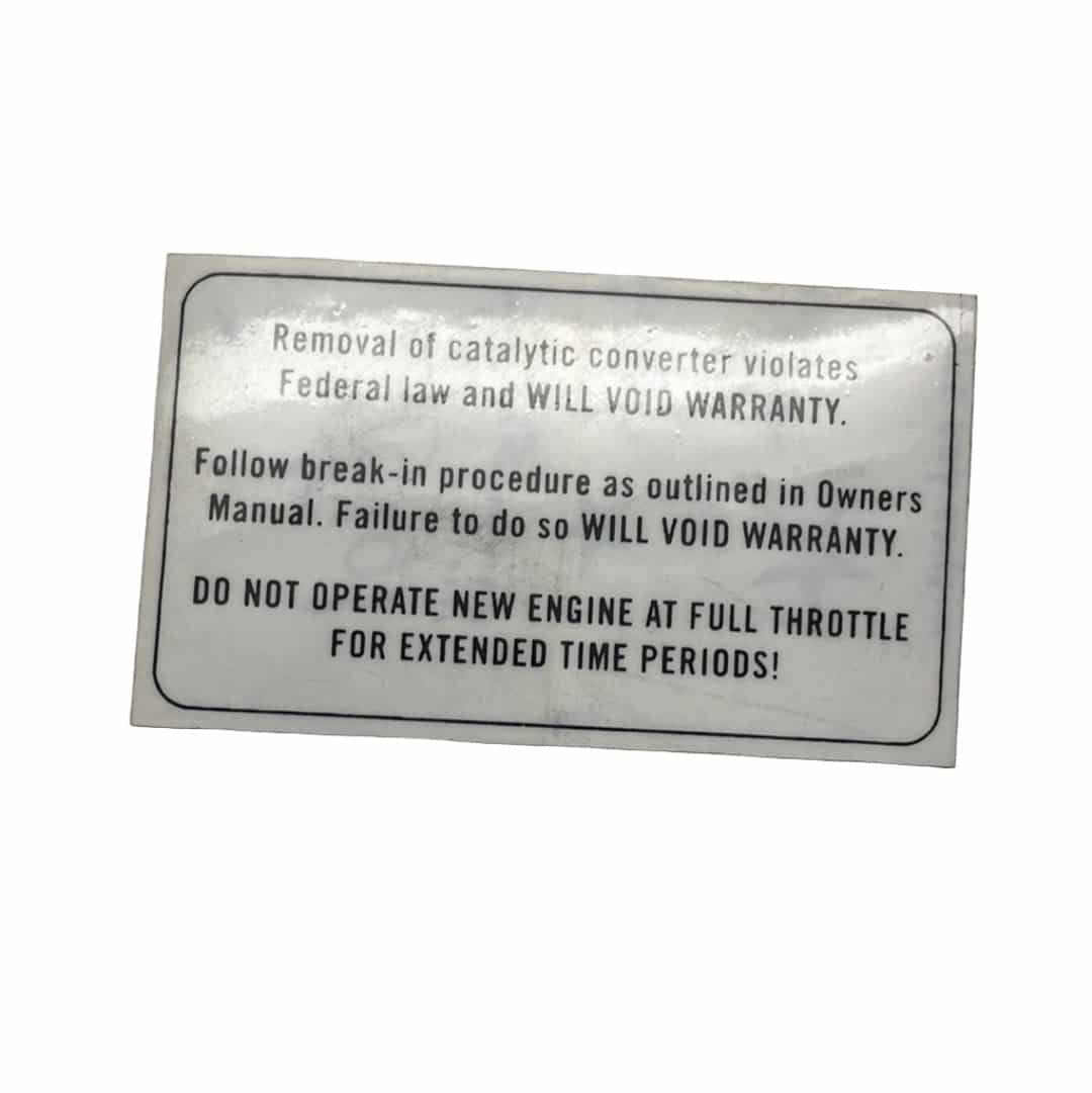 Decal, Warning Label; Stella 2007 +