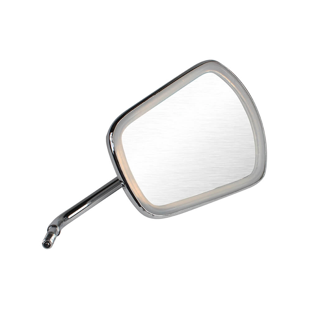 Cuppini Trapezoid Legshield Mirror - Chrome Mod Style