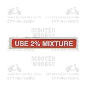 Vespa Gas Cap Decal; Use 2% Mixture - Vintage Vespa