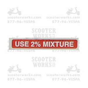 Vespa Gas Cap Decal; Use 2% Mixture - Vintage Vespa