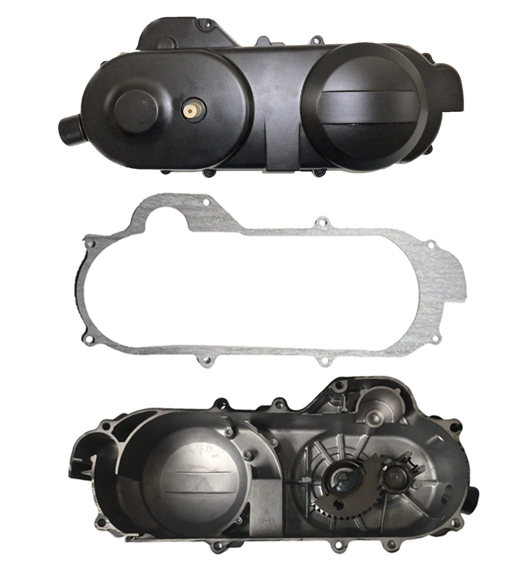 ScootsUSA Select - Crankcase Cover & Gasket 10" Wheel Comes with the Kick Start Gear Assembly Case Length 15.75" 4-Stroke GY6-50 49cc