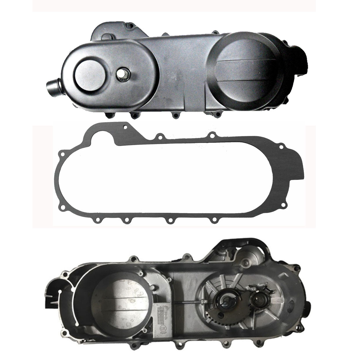 ScootsUSA Select - Crankcase Cover & Gasket 12/13" Wheel Comes with the Kick Start Gear Assembly Case Length 17" 4-Stroke GY6-50 QMB139 49cc Chinese Scooter Black