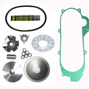 ScootsUSA Select - Variator Belt Kit, Short Case Chinese GY6 QMB139 49cc Scooter 669x18x30 Powerlink Belt, Crankcase Gasket Shaft 14mm