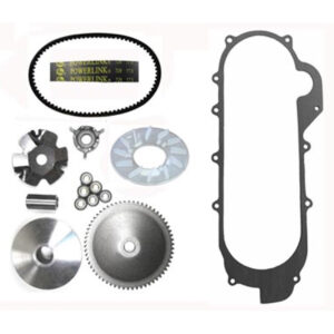 ScootsUSA Select - Variator Belt Kit, Long Case Chinese GY6 QMB139 49cc Scooter 729x17.5x30 Powerlink Belt, Crankcase Gasket Shaft 14mm
