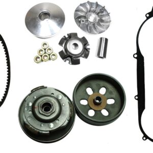 ScootsUSA Select - ATV - GoKart Clutch & Belt Kit - 150cc Front Clutch Variator, Rear Pulley, Drive Belt & Cover Gasket