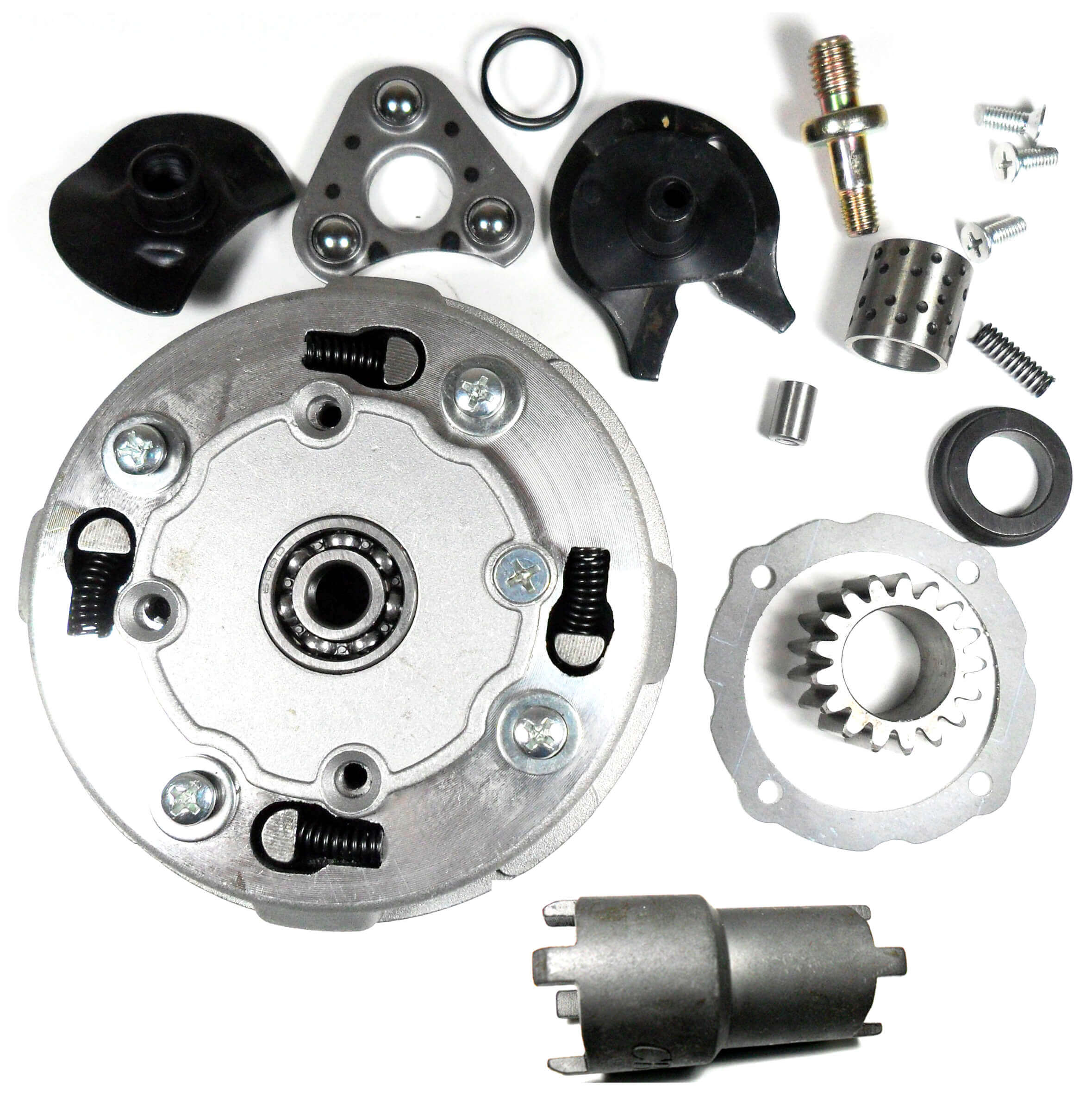 ScootsUSA Select - Chinese 70cc - 125cc ATV Clutch Assembly Semi Auto 17 Teeth with Clutch Nut Socket