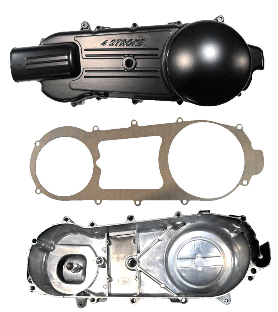 ScootsUSA Select - Gy6 150Cc Black Crankcase Cover (Lh) Long Case with Gasket