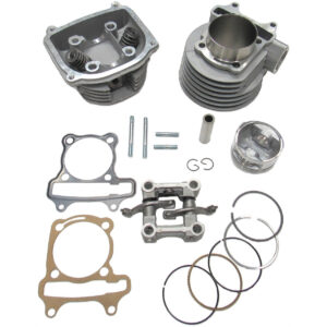 ScootsUSA Select - Big Bore Kit GY6-150cc (61mm) Comes with All Parts Shown Replaces the Stock 57mm Bore Cylinder Sleeve OD 64mm