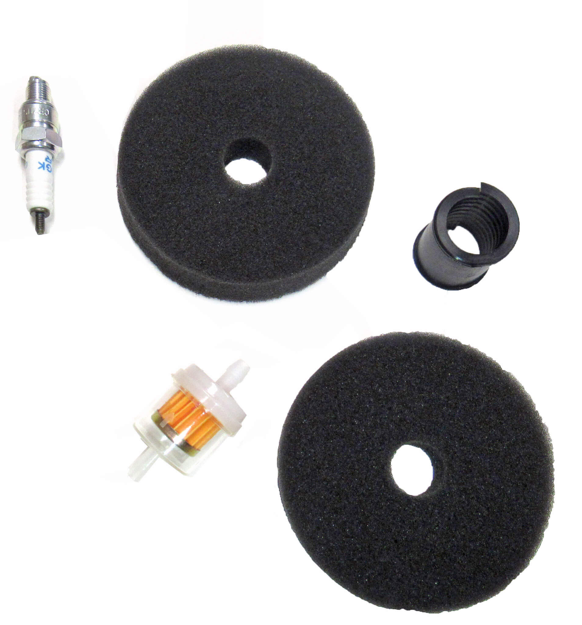 ScootsUSA Select - E-Ton 70cc/90cc 4-Stroke Maintenance Kit & Yamaha Raptor 90 (2009-2013) Maintenance Kit Air Filters, Fuel Filter, Spark Plug & Pu Steering Bushing