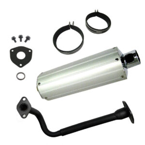 ScootsUSA Select - GY6-50 Chinese Scooters Exhaust Pipe Kit - 2 PieceCanister Length 14.5" OD 113mmTomos Nitro 50