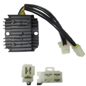 ScootsUSA Select - Voltage Regulator Rectifier 150cc 4-stroke 3 Pin Jack + 3 Pins in a 4 Pin Jack 78x78mm