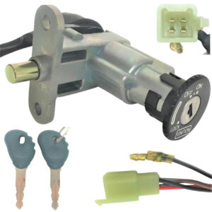 ScootsUSA Select - Ignition Switch 4 Pins in 4 Pin FM Jack + 1 Wire Bolts C/c 50mm Shaft L 13mm for Alpha Sports (Tomberlin) Kaliber Rs Scooter