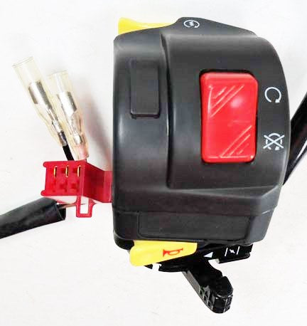 ScootsUSA Select - Handlebar Switch (Left Hand) Manual Choke Lever Alpha Sports Kolt 90 w/Reverse 3 Pins in 6 Pin Male Jack + 2 Wires
