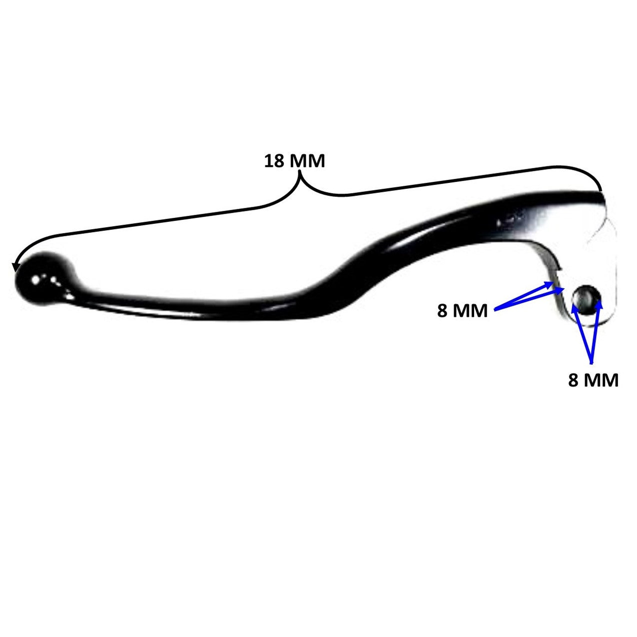 ScootsUSA Select - Rear Brake Lever (Left Hand) for Implus E-Ton TXL50,TXL90, Lightning AXL50, Thunder AXL90, Viper RXL50, 70, 90, 150cc,CXL150 + Polaris, Alpha Sports, Dinli ATVS L 18cm Hole ID 8mm