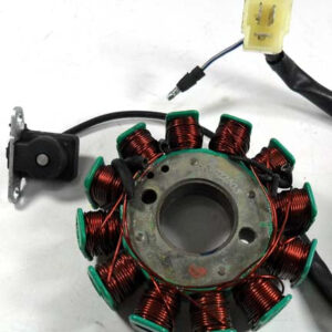 ScootsUSA Select - Stator (120W) 12 Pole 3 Pins in 3 Pin Jack + 1 Wire OD 92 ID 29 H 28 Bolts C/c 41 Coil C/c 34
