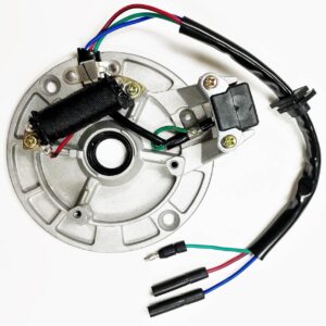 ScootsUSA Select - Stator Assembly for Baja DR70, Many Tomberlin 50,70,90-110cc + Other Dirtbikes & ATVs. 1 Coil, 3 Wires OD 115mm, Bolts C/c 100mm Shaft Seal ID 18mm