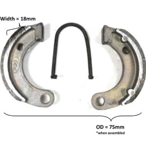 ScootsUSA Select - Brake Shoes OD 75x18mm for Tomberlin 110cc Dirtbike